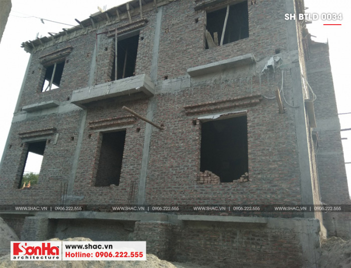 3 Ảnh thực tế thi công biệt thự lâu đài xa hoa tại hải dương sh btld 0034