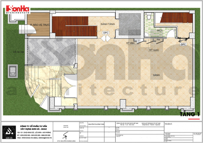 Thiết kế khách sạn 3 sao đẹp – KS 0009 2 Bản vẽ mặt bằng công năng tầng tum khách sạn tân cổ điển 3 sao tại Đà Nẵng