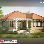 3 Thiết kế kiến trúc biệt thự mái thái 1 tầng tại quảng ninh sh btp 0119