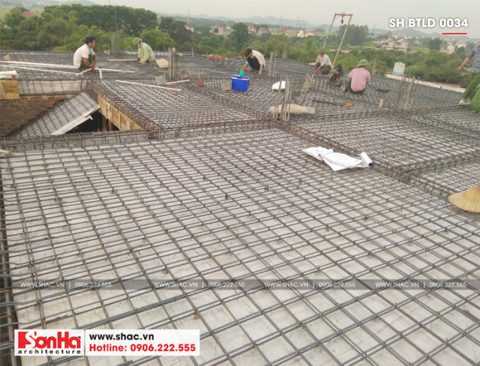 4 Ảnh thực tế thi công biệt thự lâu đài kiến trúc pháp tại hải dương sh btld 0034