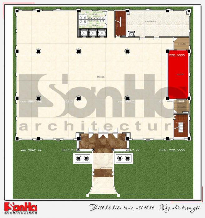 6 Mặt bằng công năng tầng 2 nhà hàng tân cổ điển tại hải phòng sh bck 0048