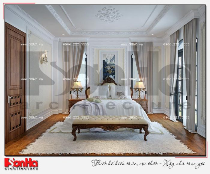 Thiết kế nội thất phòng ngủ VIP phong cách tân cổ điển Vinhomes Imperia Hải Phòng 