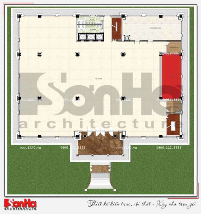 7 Mặt bằng công năng tầng 3 nhà hàng kiến trúc tân cổ điển tại hải phòng sh bck 0048