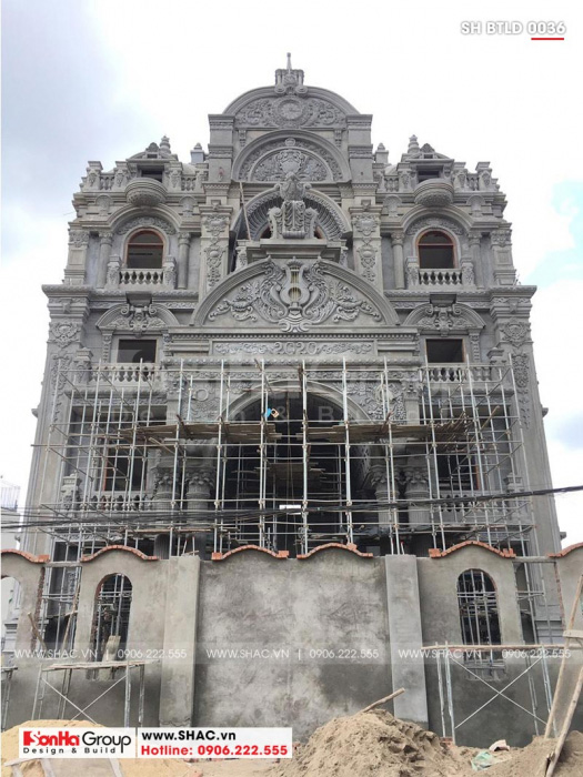 1 Ảnh thi công biệt thự lâu đài 2 mặt tiền tại lạng sơn sh bltd 0036