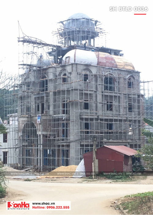 1 Ảnh thực tế thi công biệt thự lâu đài đẹp tại lạng sơn sh btld 0036