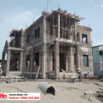 1 Ảnh thực tế thi công biệt thự mái thái 3 tầng tại hưng yên sh btp 0122