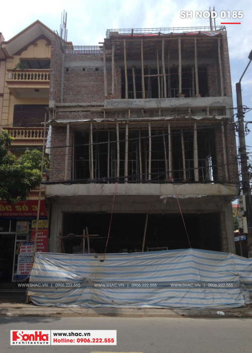 1 Ảnh  thực tế thi công nhà ống hiện đại 5 tầng tại hà nam sh nod 0185