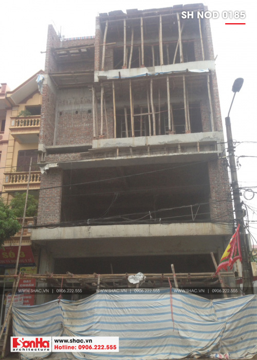 1 Ảnh thực tế thi công nhà ống hiện đại 5 tầng tại hà nam sh nod 0185