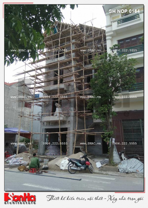 1 Anh thuc te thi công nhà ống pháp 4 tầng tại nam định sh nop 0164