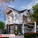 1 Mẫu thiết kế biệt thự sân vườn 3 tầng tại hải phòng sh btd 0065
