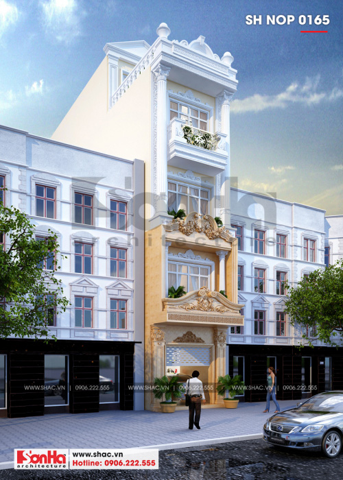 1 Mẫu thiết kế nhà ống pháp 4 tầng đẹp tại sài gòn sh nop 0165