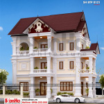 1 Thiết kế biệt thự pháp có hồ bơi 3 tầng tại hải phòng sh btp 0121