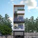 1 Thiết kế nhà ống hiện đại 4 tầng đẹp tại hải phòng sh nod 0187