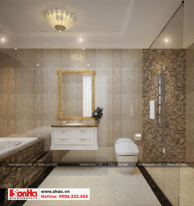 14 Mẫu nội thất phòng tắm wc nhà ống pháp kết hợp kinh doanh tại vĩnh phúc sh nop 0163