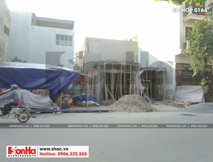 18 Ảnh thực tế thi công kiến trúc nhà ống pháp 4 tầng tại nam định sh nop 0164