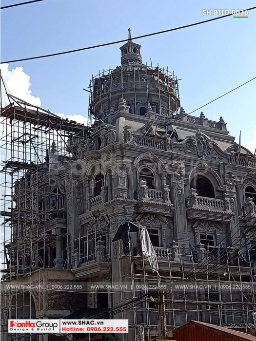 2 Ảnh thi công biệt thự lâu đài kiểu pháp đẹp tại lạng sơn sh btld 0036