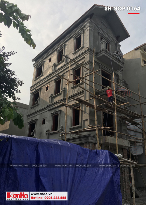 2 Ảnh thực tế thi công nhà ống cổ điển đẹp tại nam định sh nop 0164