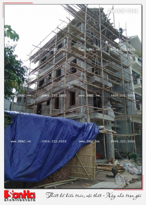 2 Ảnh thực tế thi công nhà ống cổ điển đẹp tại nam định sh nop 0164