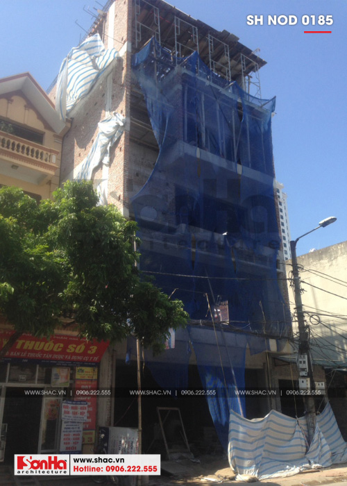 2 Ảnh thực tế thi công nhà ống hiện đại mặt tiền 8m tại hà nam sh nod 0185