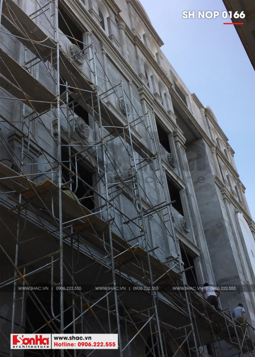 2 Ảnh thực tế thi công nhà ống kiểu pháp mặt tiền 4,5m tại hải phòng sh nop 0166