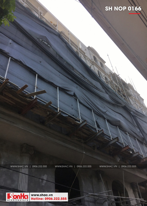2 Ảnh thực tế thi công nhà ống kiểu pháp mặt tiền 4,5m tại hải phòng sh nop 0166