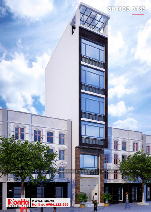 2 Mẫu kiến trúc nhà ống hiện đại đẹp tại hà nội sh nod 0186