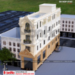 2 Mẫu nhà ống kiến trúc pháp cổ điển 4 tầng tại vĩnh phúc sh nop 0163