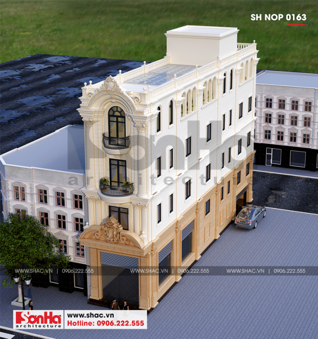 2 Mẫu nhà ống kiến trúc pháp cổ điển 4 tầng tại vĩnh phúc sh nop 0163