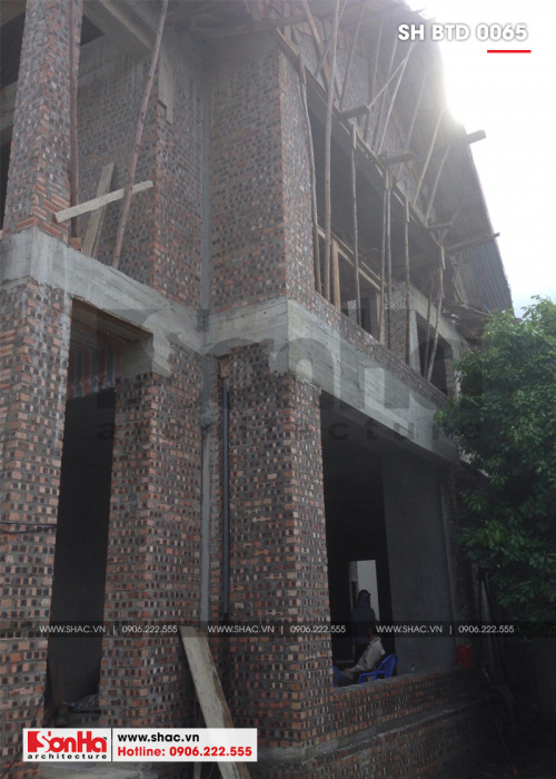 3 Ảnh thực tế thi công biệt thự hiện đại 2 mặt tiền tại hải phòng sh btd 0065