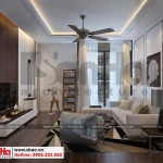 3 Thiết kế nội thất phòng khách nhà ống hiện đại mặt tiền 4,9m tại hải phòng sh nod 0187