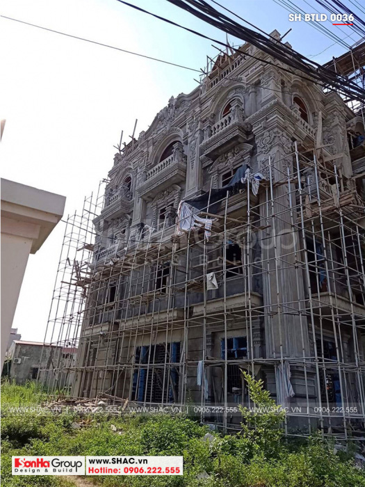 4 Ảnh thi công biệt thự lâu đài 4 tầng tại lạng sơn sh btld 0036