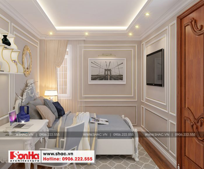 Cách trang trí nội thất phòng ngủ giản dị mà đẹp với giấy dán tường màu sắc tinh tế 