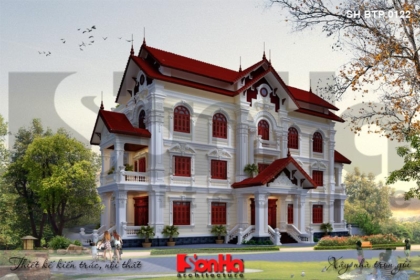 BÌA kiến trúc biệt thự pháp 2 mặt tiền đẹp tại hưng yên sh btp 0122