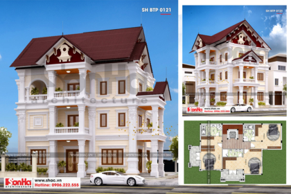 Biệt thự kiểu pháp 3 tầng rộng 200m2