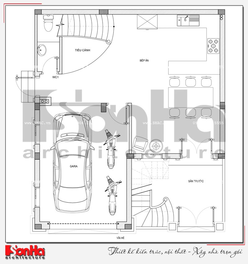 Thiết kế gara ô tô trong nhà – những tiêu chuẩn bạn nên biết 1 Giải pháp thiết kế gara oto trong nhà.