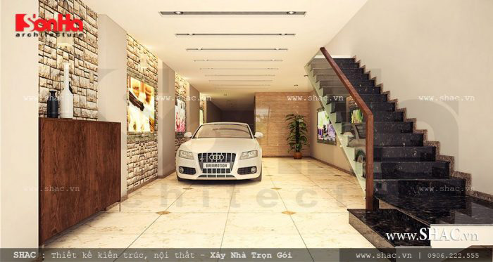 Thiết kế gara ô tô trong nhà – những tiêu chuẩn bạn nên biết 4 Thiết kế gara oto trong nhà đẹp của SHAC