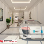 1 Mẫu nội thất gara để xe nhà ống kiến trúc pháp đẹp tại hà nội sh nop 0169