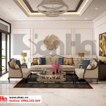 1 Thiết kế nội thất phòng khách biệt thụ tân cổ điển 4 tầng khu đô thị vinhomes hải phòng vhi 0001