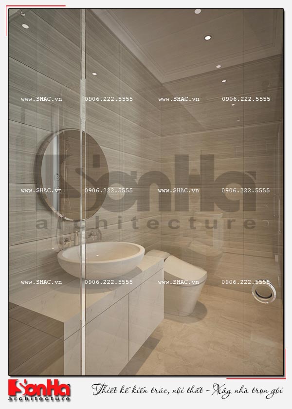 Thiết kế nội thất biệt thự liền kề KĐT Waterfront City Hải Phòng 46 Phương án thiết kế nội thất phòng tắm và vệ sinh biệt thự liền kề 5 tầng Waterfront City