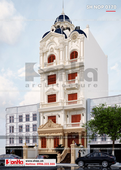2 Mẫu thiết kế nhà ống giả biệt thự 5 tầng tại bắc ninh sh nop 0170