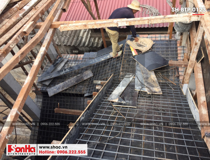 3 Ảnh thực tế thi công biệt thự cổ điển tại hải phòng sh btp 0123