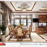 Mẫu thiết kế nội thất phòng bếp ăn phong cách tân cổ điển của biệt thự đẳng cấp