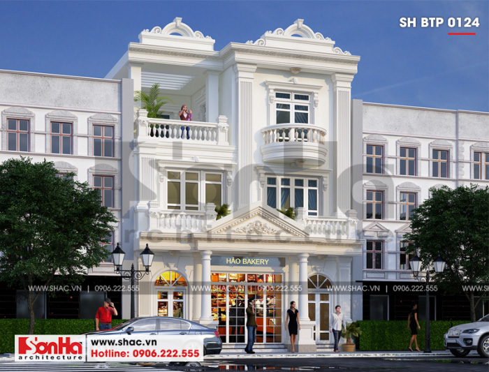 Mẫu thiết kế biệt thự kiểu Pháp tại Quảng Ninh diện tích 162m2 kết hợp kinh doanh 