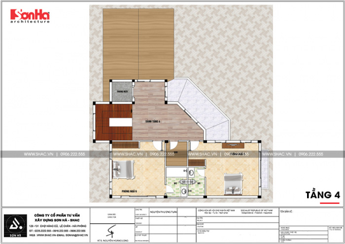 9 Mặt bằng công năng tầng 4 biệt thự tân cổ điển đẹp tại hải phòng sh btp 0123