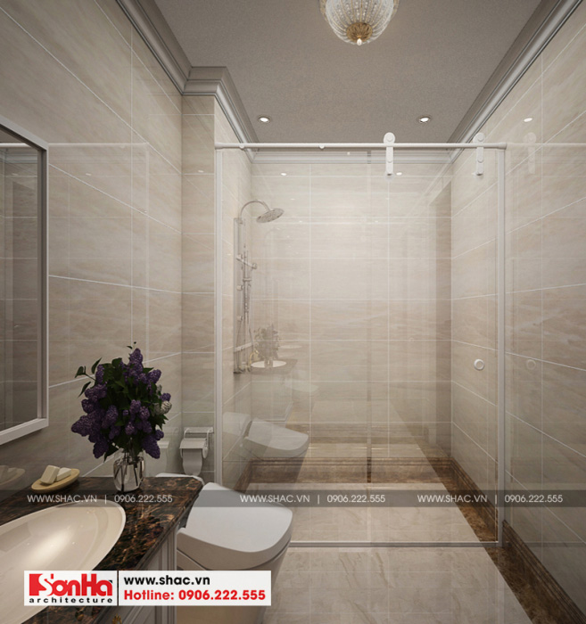 9 Mẫu nội thất phòng tắm wc nhà ống cổ điển 4 tầng tại hà nội sh nop 0169
