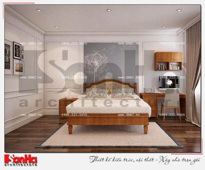 Thêm một mẫu thiết kế phòng ngủ đẹp với bố trí giản dị mà thanh nhã cho biệt thự 