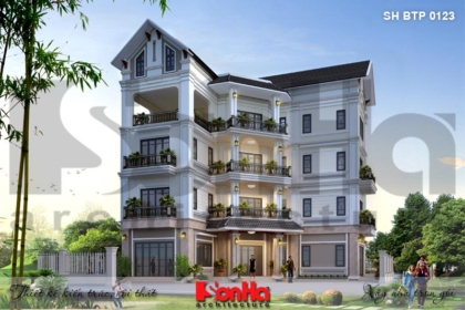 BÌA mẫu thiết kế biệt thự tân cổ điển 4 tầng tại hải phòng sh btp 0123