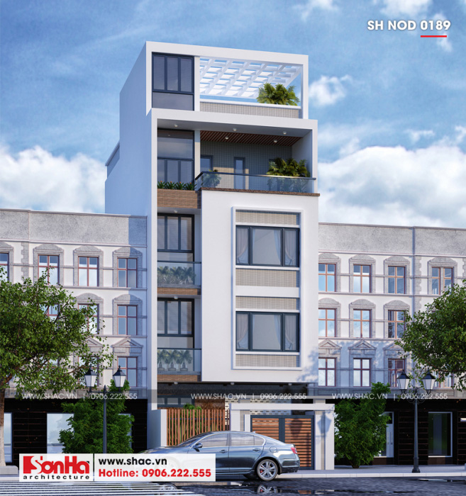 1 Thiết kế nhà ống hiện đại đẹp tại hải phòng sh nod 0189