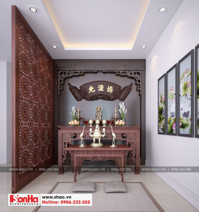 13 Thiết kế nội thất phòng thờ nhà phố liền kề khu đô thị waterfront hải phòng wfc 0002