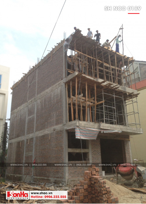 2 Ảnh thực tế thi công nhà ống hiện đại 4 tầng 1 tum tại hải phòng sh nod 0189